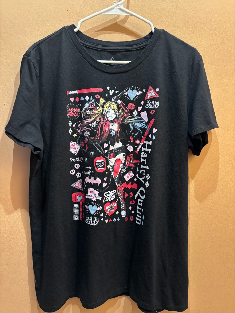 DC Comics Harley Quinn Illustration Icons Boyfriend Fit Girls T-Shirt Si…